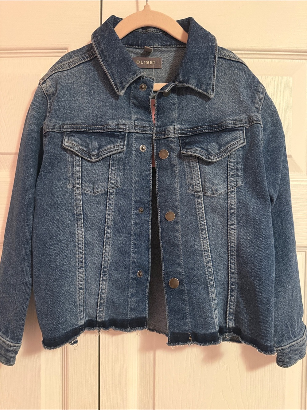 DL1961 Distressed Blue Denim Jacket